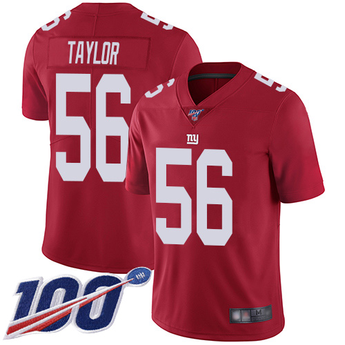 Men New York Giants #56 Lawrence Taylor Red Limited Red Inverted Legend 100th Season Football NFL Jersey->new york giants->NFL Jersey